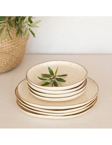 Companhia Atlantica - Service de table beige Greezy (x18) destockage