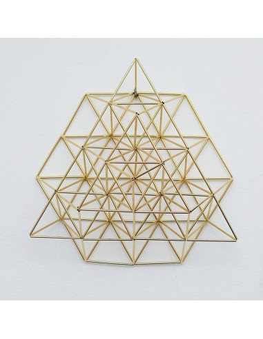 Flower of Life Himmeli Wall Decor 3D by Nassim Haramein, Polished Brass Home Decor destockage