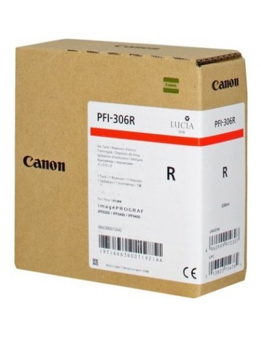 Canon UPFI306R Cartouche originale 6663B001  PFI306R - Rouge les ctes